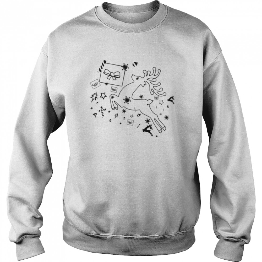 Aesthetic Lineart Merry Christmas And Happy New Year 2022  Unisex Sweatshirt