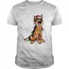 Animated German Shepherd Merry Christmas  Classic Men's T-shirt