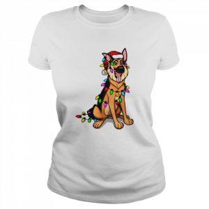 Animated German Shepherd Merry Christmas  Classic Women's T-shirt