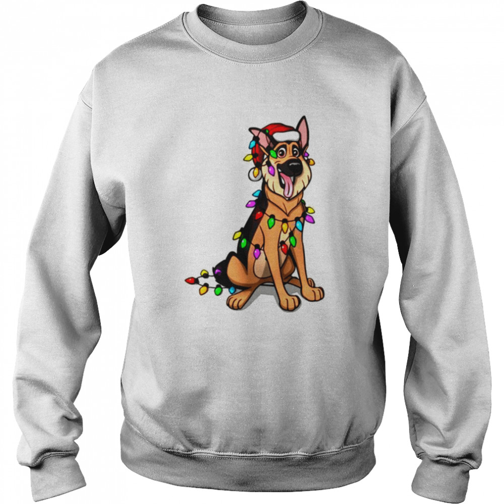 Animated German Shepherd Merry Christmas  Unisex Sweatshirt