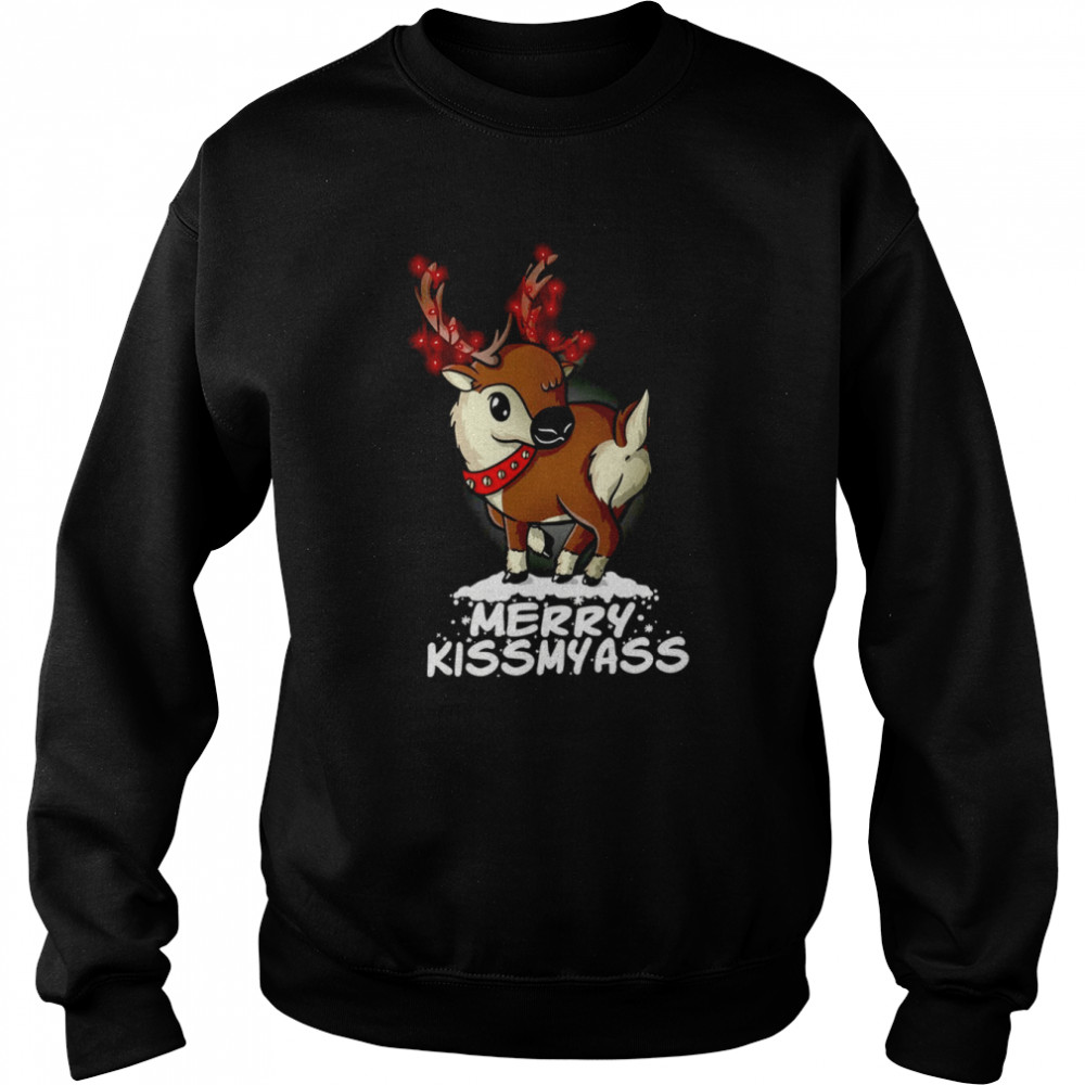 Baby Reindeer Merry Kiss My Ass Xmas  Unisex Sweatshirt