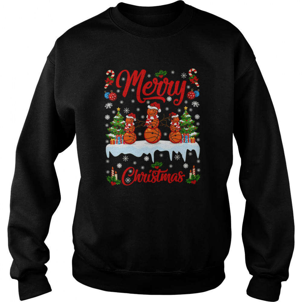 Basketball Xmas Snowman Basketball  Unisex Sweatshirt