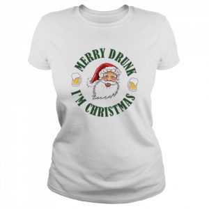 Beer Santa Merry Drunk I’m Christmas  Classic Women's T-shirt