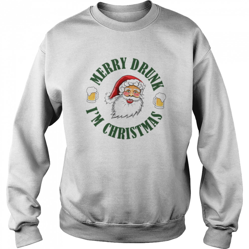 Beer Santa Merry Drunk I’m Christmas  Unisex Sweatshirt