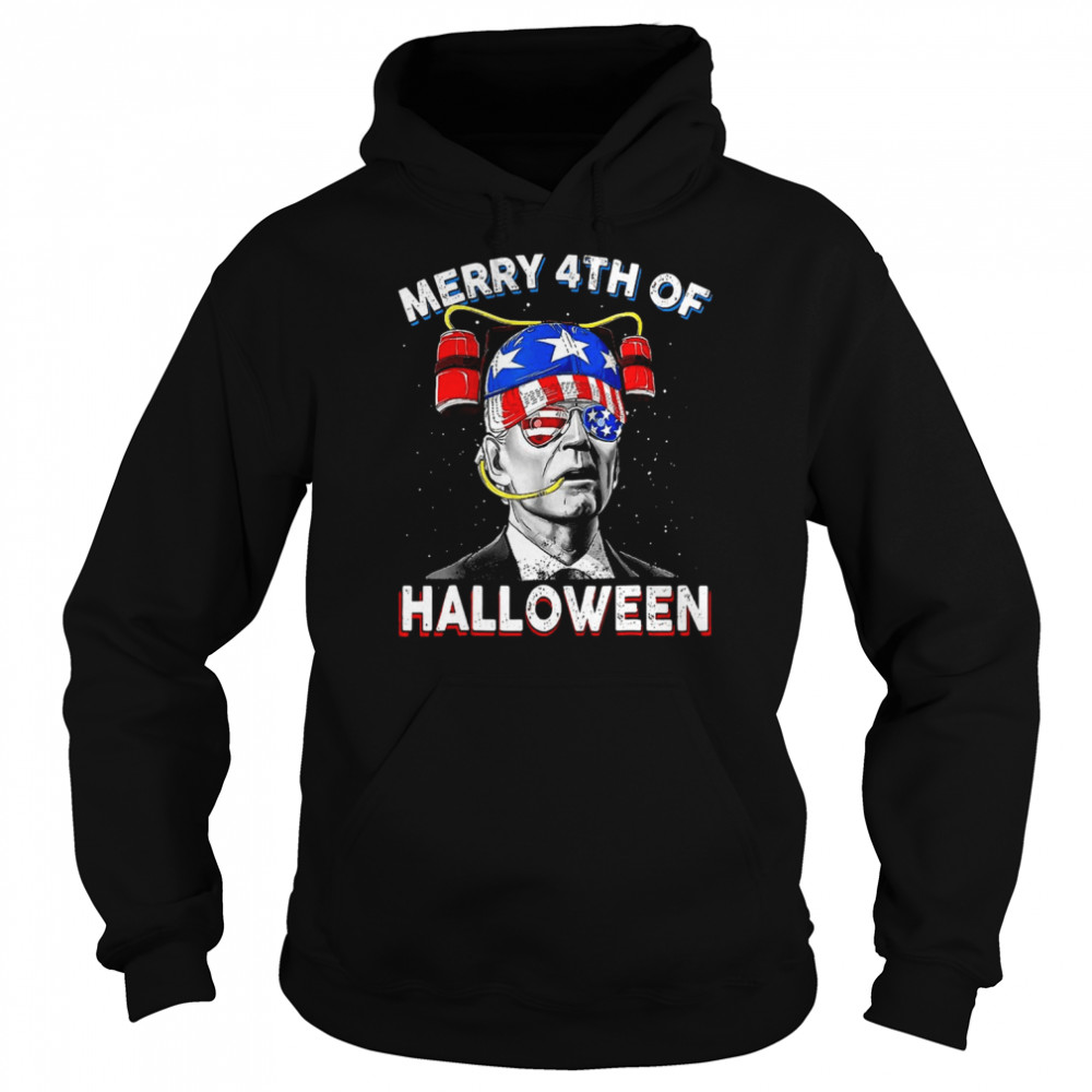 Biden Drink Beer 4th Of July Merry 4th Of Halloween Joe Biden Halloween T Shirt Unisex Hoodie