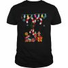 Big Candy Canes And Mistletoe Wishes Merry Christmas  Classic Men's T-shirt