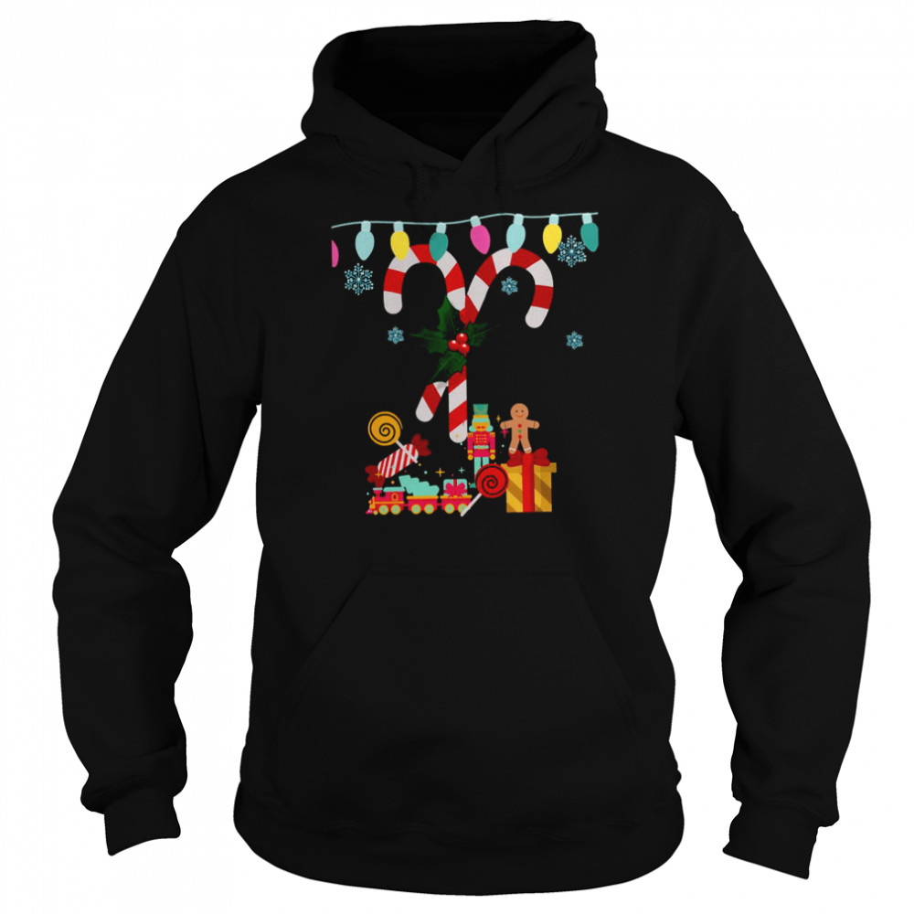 Big Candy Canes And Mistletoe Wishes Merry Christmas  Unisex Hoodie