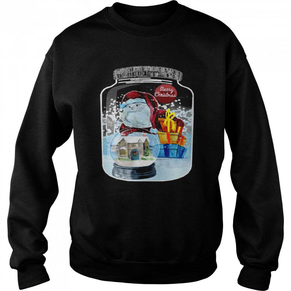 Big Jar Of Santa And Snow Merry Christmas Everyone  Unisex Sweatshirt