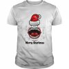 Big Shark’s Mouth Design Merry Sharkmas  Classic Men's T-shirt