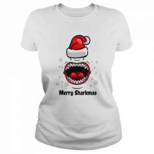 Big Shark’s Mouth Design Merry Sharkmas  Classic Women's T-shirt