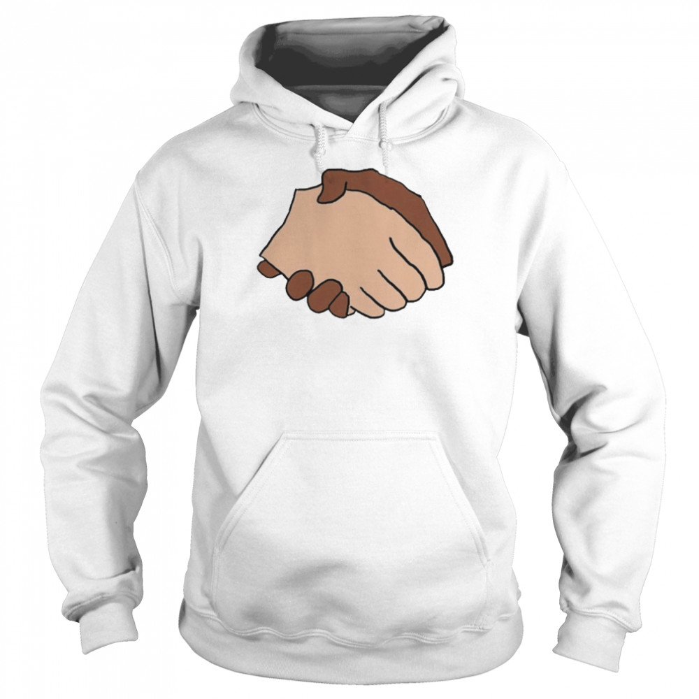 Black And White Handshake Anti-Racist Shirt Unisex Hoodie