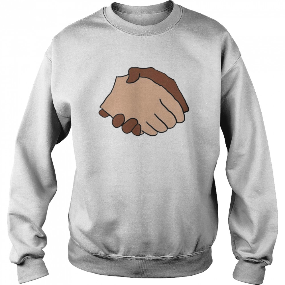 Black And White Handshake Anti-Racist Shirt Unisex Sweatshirt