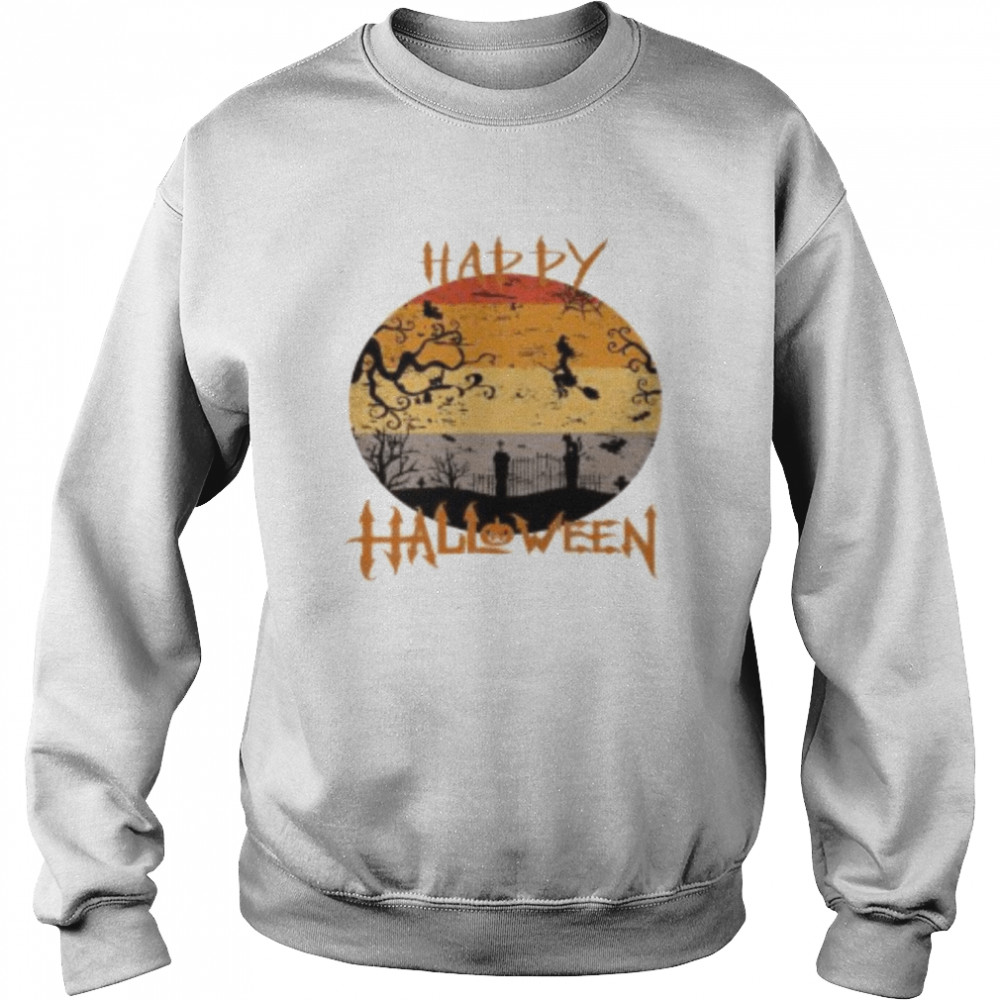 Black Happy Halloween T-Shirt Unisex Sweatshirt