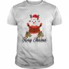 Black Text Merry Christmas Snowman  Classic Men's T-shirt