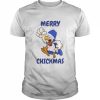 Blue Art Santa Hat Xmas Chicken  Classic Men's T-shirt