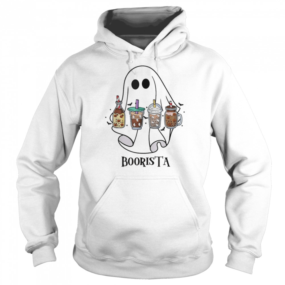 Boorista Boo Coffee, Halloween Spooky Ghost Coffee Barista  Unisex Hoodie