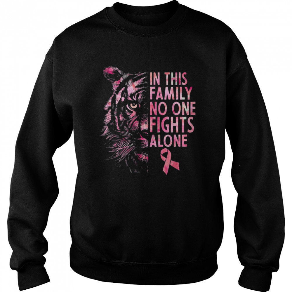 Breast Cancer Awareness 2022 Tiger Family Matching Ribbon Shirt Unisex Sweatshirt