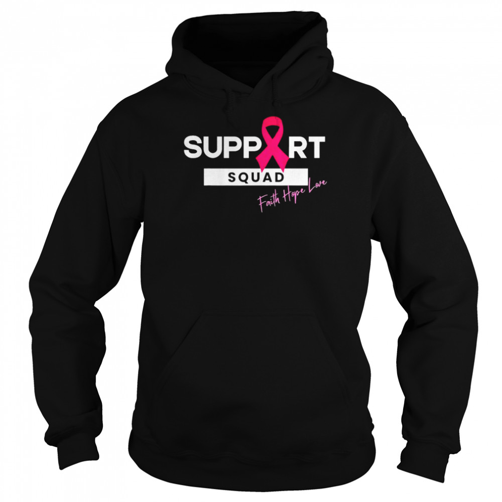 Breast Cancer Warrior Support Squad Breast Cancer Awareness T-Shirt Unisex Hoodie