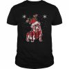 Bulldog Christmas Reindeer Pjs Family Matching Plaid Buffalo  Classic Men's T-shirt