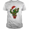 Cactus Wearing Red Santa Hat Christmas  Classic Men's T-shirt