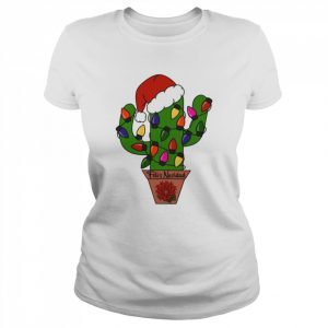 Cactus Wearing Red Santa Hat Christmas  Classic Women's T-shirt