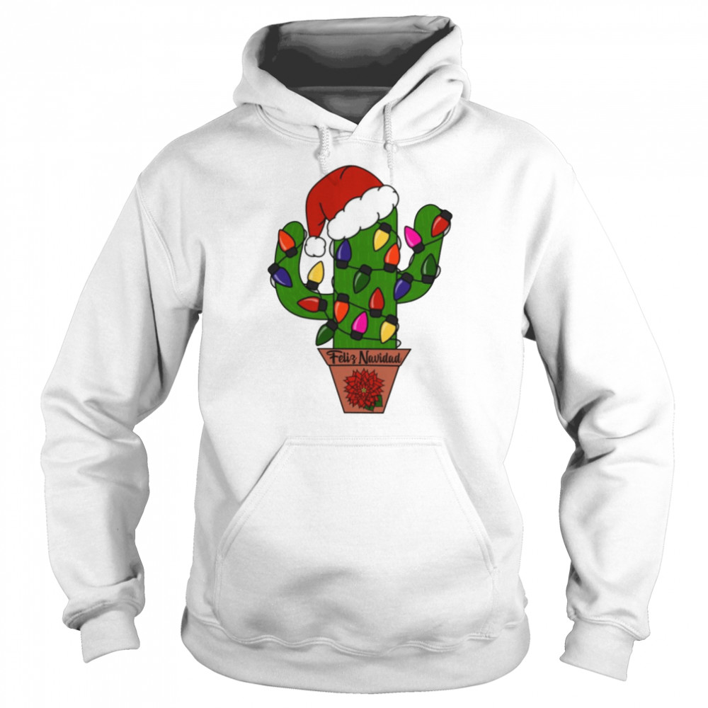 Cactus Wearing Red Santa Hat Christmas  Unisex Hoodie