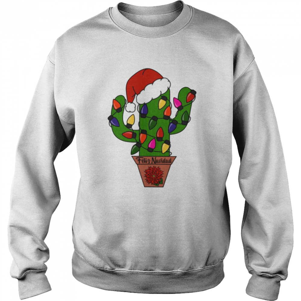 Cactus Wearing Red Santa Hat Christmas  Unisex Sweatshirt