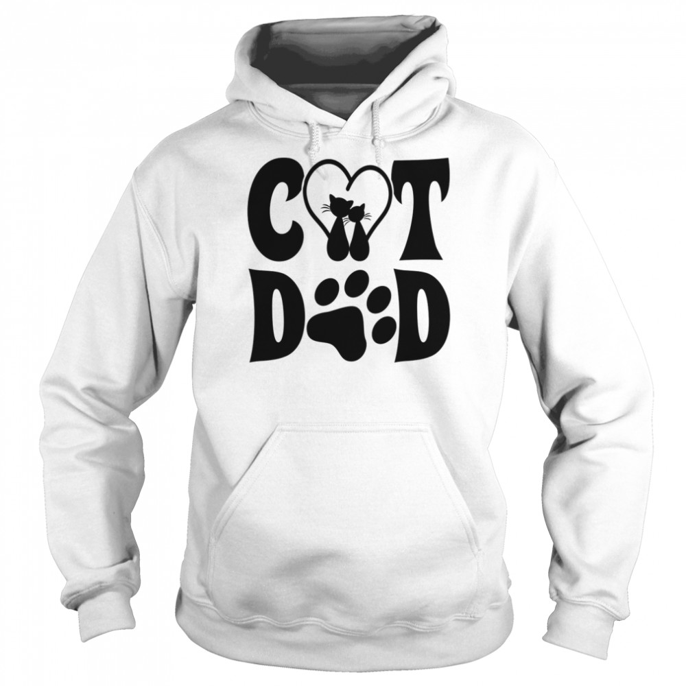 Cat Dad Heart Personalized Cat Dad Shirt Unisex Hoodie