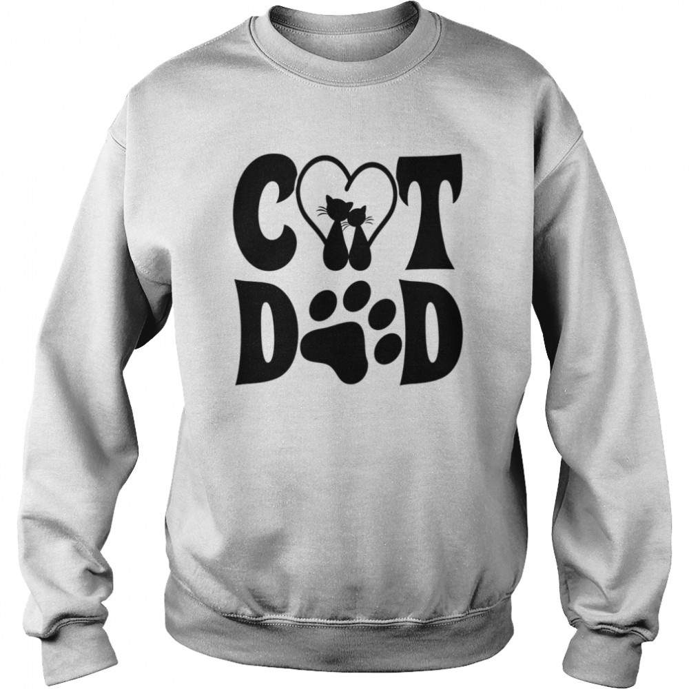 Cat Dad Heart Personalized Cat Dad Shirt Unisex Sweatshirt