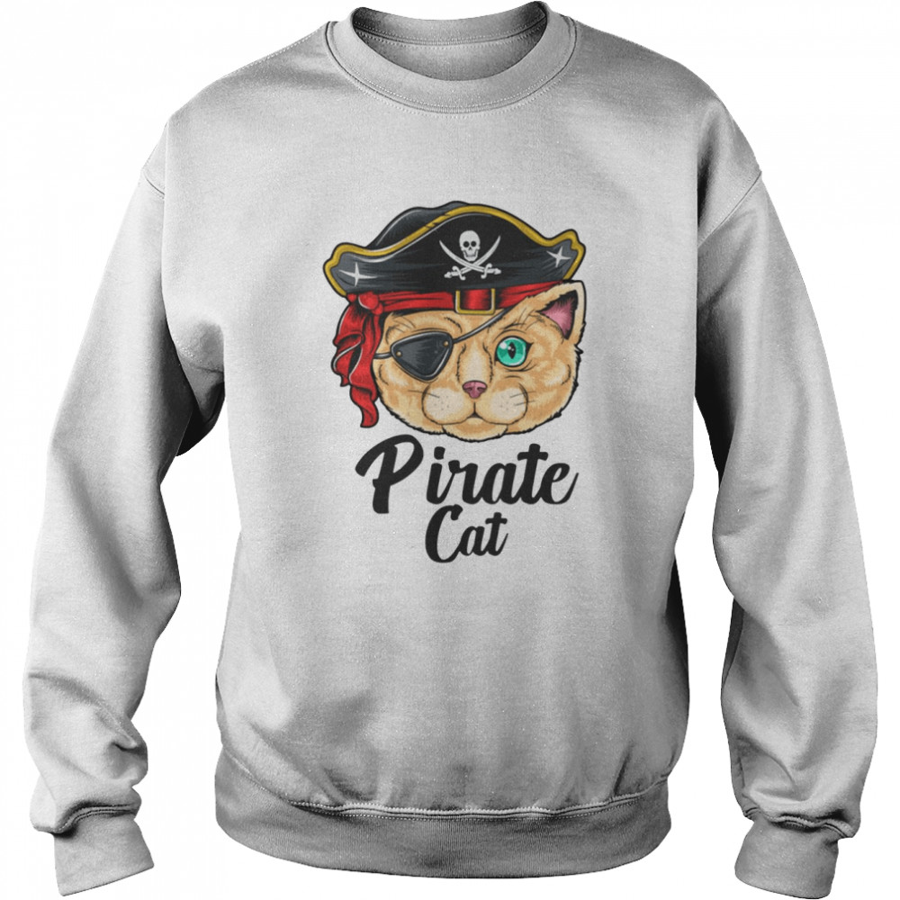 Cat Pirate Shirt Pirate Costume Cat Event Pirate Cats  Unisex Sweatshirt