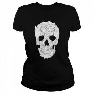 Cat Skull Happy Halloween  Classic Women's T-shirt