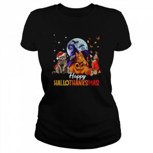 Cats Happy Thanksgiving Cat Happy Hallothanksmas  Classic Women's T-shirt