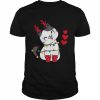 Chibi Cat Wearing Reindeer Antlers Merry Catmas  Classic Men's T-shirt