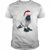 Christmas Pigeon In Santa Hat Wearing Shoes  Classic Men's T-shirt