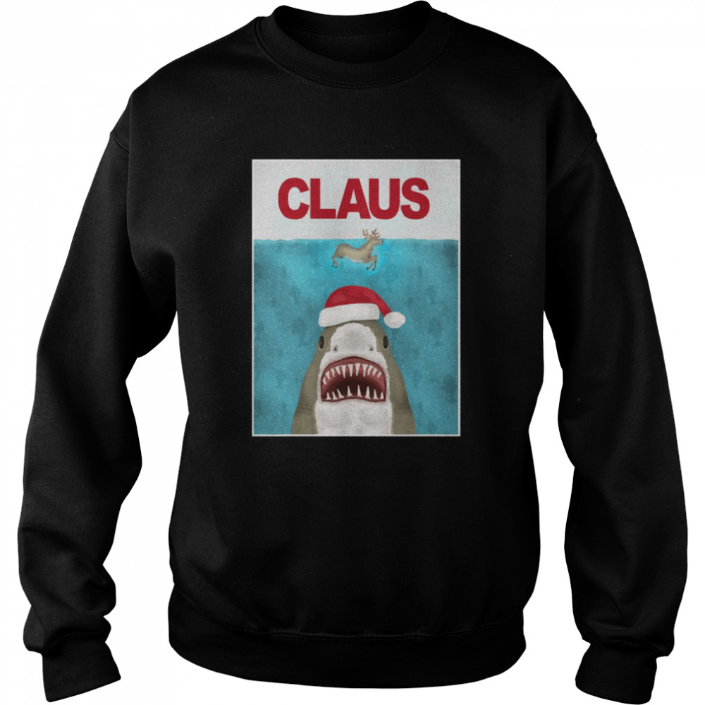 Christmas Santa Claus Shark Reindeer Humor  Unisex Sweatshirt