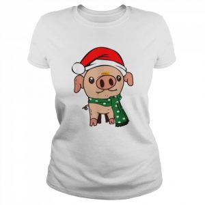 Christmas With Pig Hat Merry Christmas  Classic Women's T-shirt