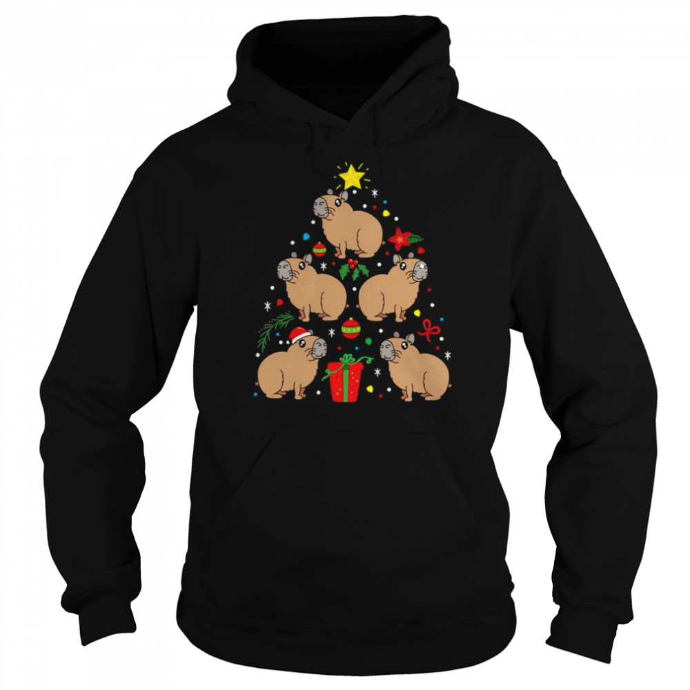 Crowd Capybara Christmas Ornament Tree  Unisex Hoodie