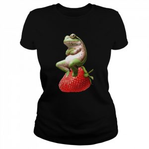 Cute Frog With A Strawberry Animal  Classic Women's T-shirt