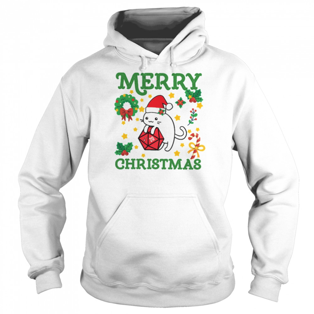 D20 Cat Merry Critmas  Unisex Hoodie