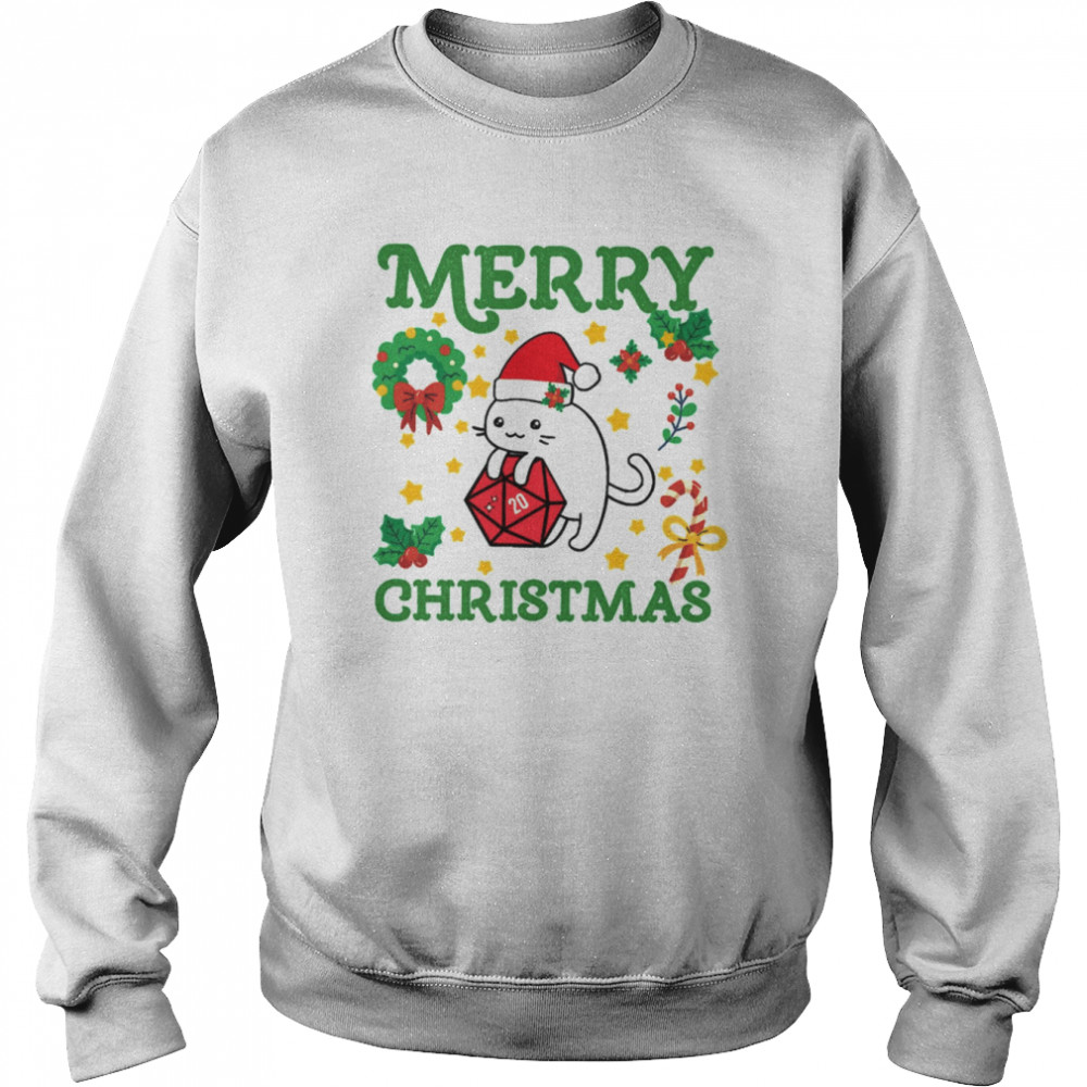 D20 Cat Merry Critmas  Unisex Sweatshirt