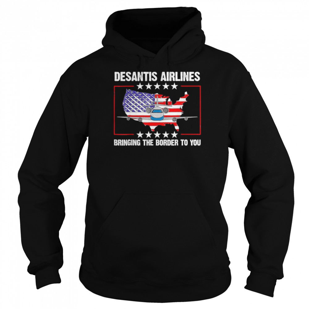 DeSantis Airlines Political Usa Flag T-Shirt Unisex Hoodie