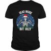 Dead Inside But Jolly Christmas Skeleton Wearing Santa Hat  Classic Men's T-shirt