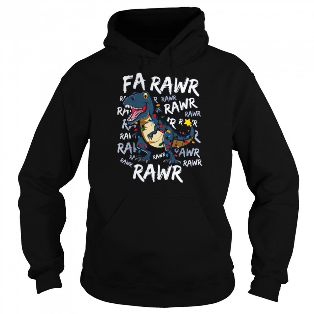 Dinosaur Rawr Wraped By Christmas Light  Unisex Hoodie