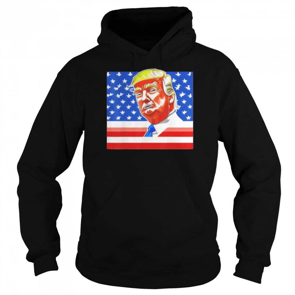 Donald Trump Is Our Hero American Flag Shirt Unisex Hoodie