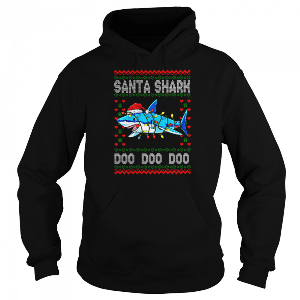 Doo Doo Doo Shark Santa Hat Santa Claus Shark  Unisex Hoodie