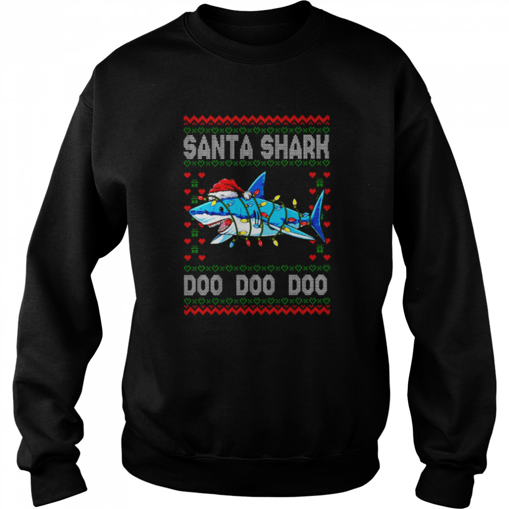 Doo Doo Doo Shark Santa Hat Santa Claus Shark  Unisex Sweatshirt