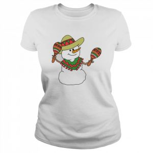 Feliz Navidad Snowman Spanish Christmas Cartoon  Classic Women's T-shirt