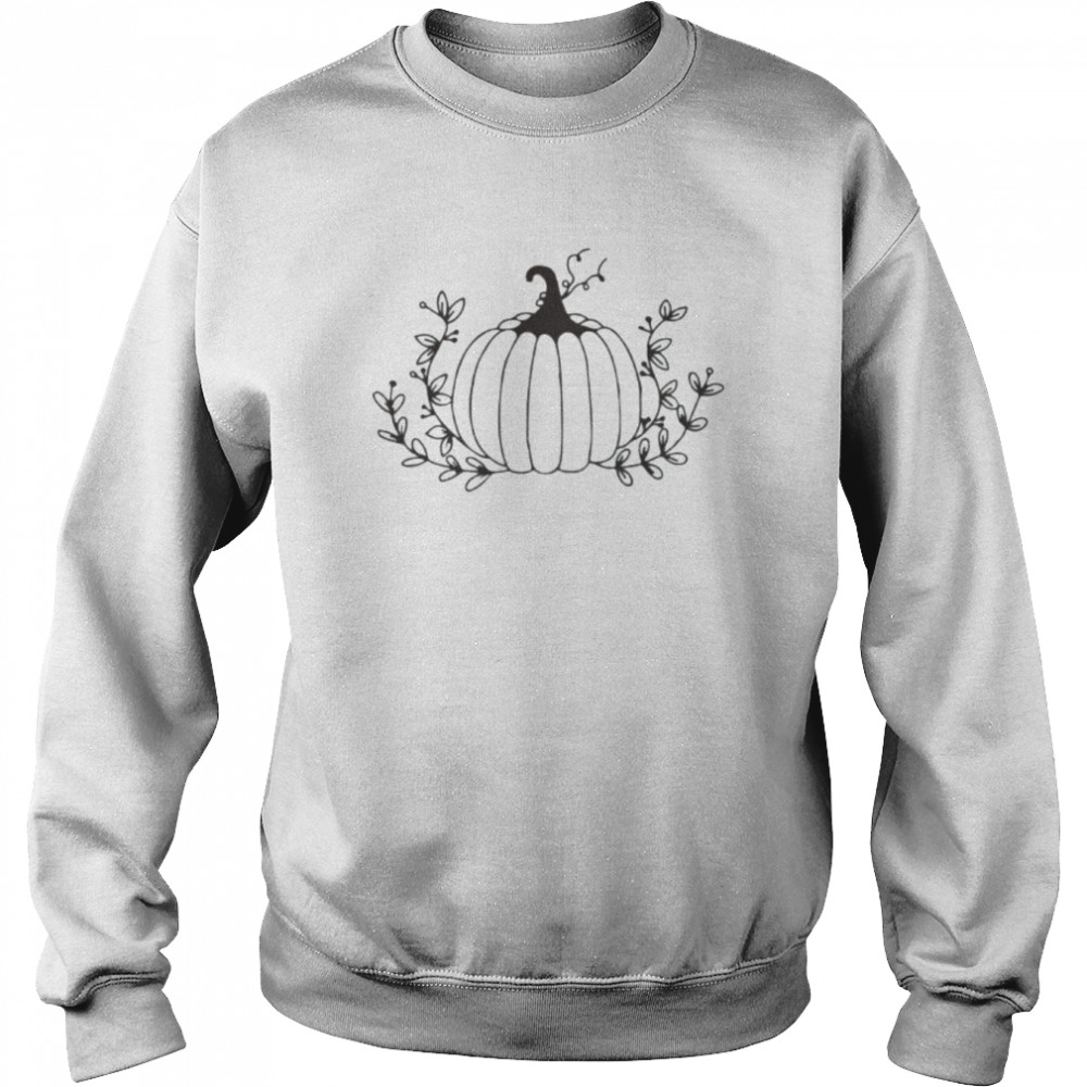 Floral Pumpkin Halloween T-Shirt Unisex Sweatshirt