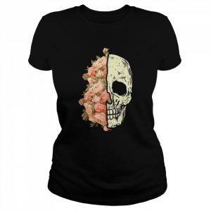 Floral Skull Skeleton Flowers Halloween Costume  Classic Women's T-shirt