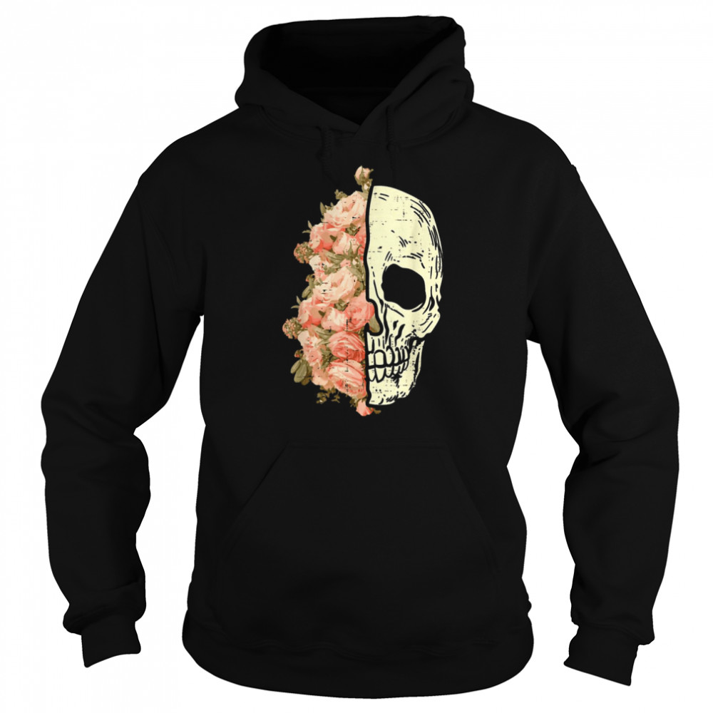 Floral Skull Skeleton Flowers Halloween Costume  Unisex Hoodie